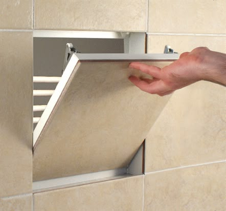 Cửa thăm thẩm mỹ giúp che giấu hộp kỹ thuật để đạt chuẩn thẩm mỹ - nhà đẹp gọn gàng.